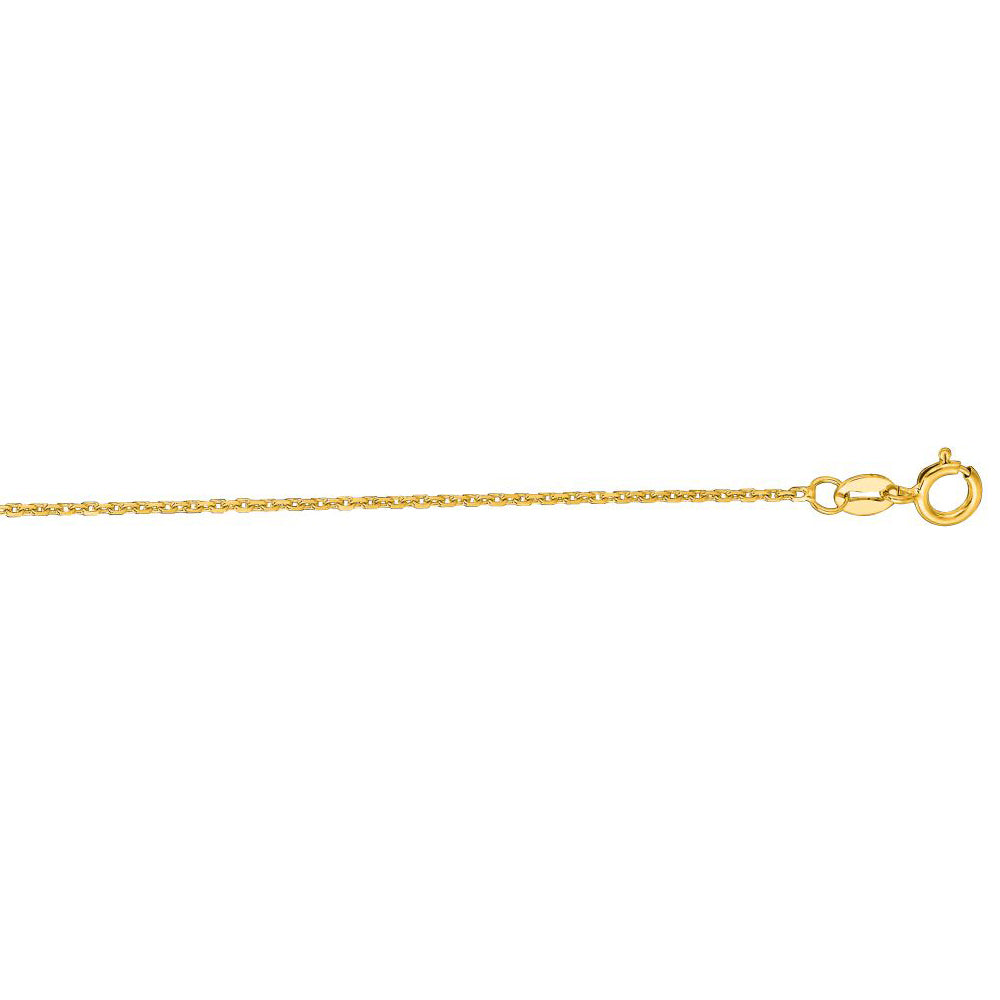 10K Solid Yellow Gold Cable Chain Necklace 1.1mm thick 20 Inches