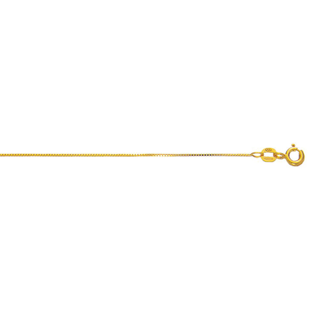 10K Solid Yellow Gold Box Chain Necklace 0.6mm thick 24 Inches
