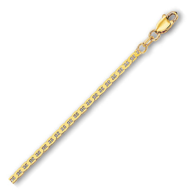 10K Solid Yellow Gold Mariner Link 2.2mm thick 10 Inches