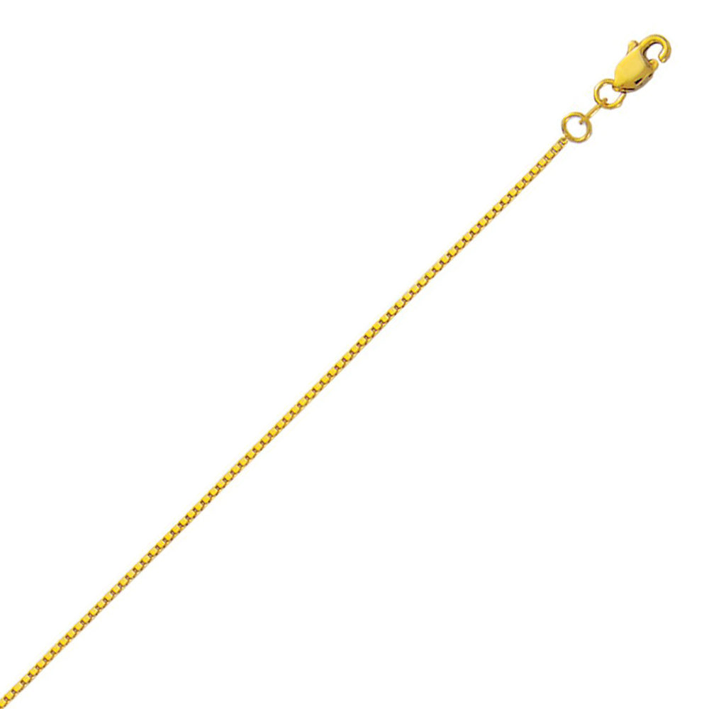 10K Solid Yellow Gold Classic Box Chain 1mm thick 18 Inches