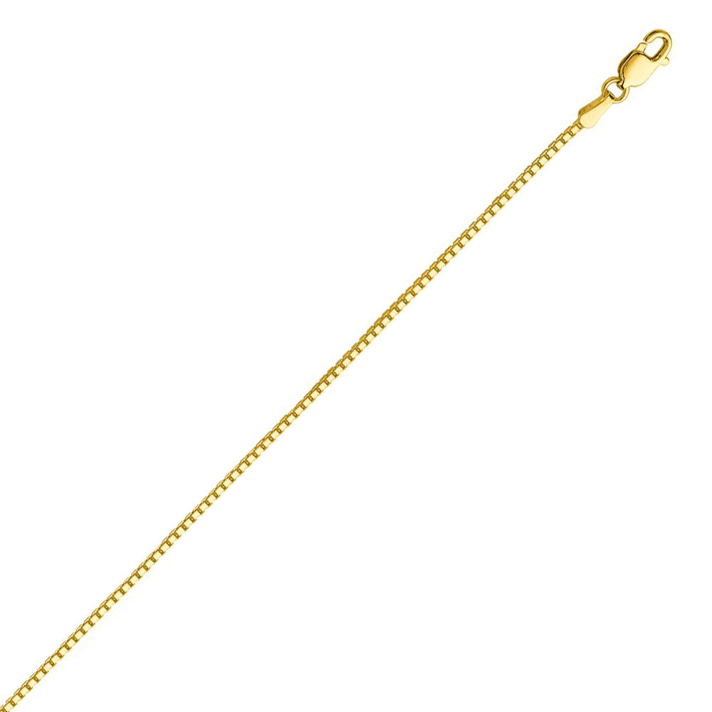 10K Solid Yellow Gold Octagonal Box Chain Necklace 1.2mm thick 18 Inches