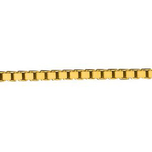 10K Solid Yellow Gold Box Chain Necklace 1.4mm thick 18 Inches