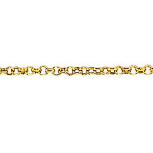 10K Solid Yellow Gold Rolo Chain 1.9mm thick 16 Inches