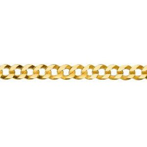 10K Solid Yellow Gold Comfort Curb Chain 4mm thick 22 Inches