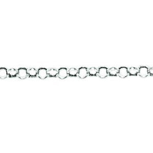 10K Solid White Gold Rolo Anklet 2.3mm thick 10 Inches