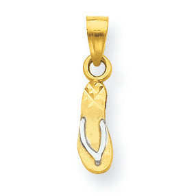 10K Gold & Rhodium Flip Flop Charm