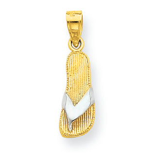 10K Gold & Rhodium Flip Flop Charm