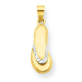 10K Gold & Rhodium Flip Flop Charm