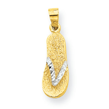 10K Gold & Rhodium Flip Flop Charm