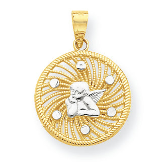 10K Gold & Rhodium Angel Charm