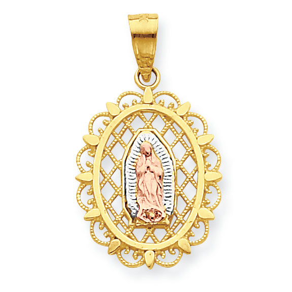 10K Gold Two-tone Our Lady of Guadalupe Pendant