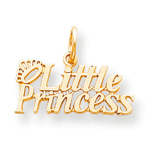 10K Gold Little Princess with Crown Charm