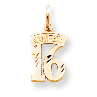 10K Gold Sweet 16 Charm