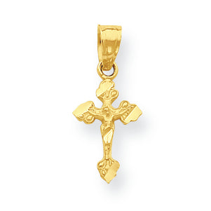 10K Gold Tiny Crucifix Pendant