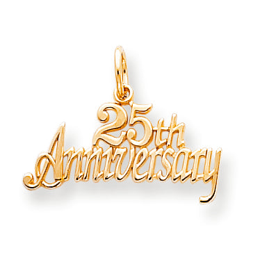 10K Gold 25th Anniversary Charm