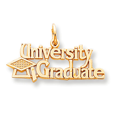10K Gold University Graduate with Cap Charm