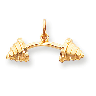 10K Gold Solid Barbell Charm