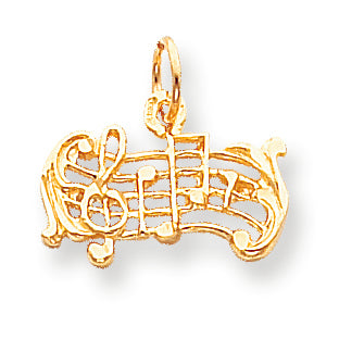 10K Gold Solid Musical Scale Charm