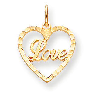 10K Gold LOVE IN HEART CHARM