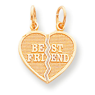 10K Gold 2 Piece Break-Apart Best Friend Heart Charm