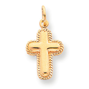 10K Gold POLISHED CROSS CHARM