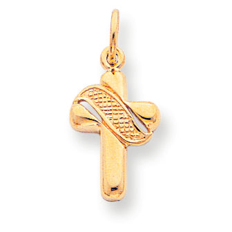 10K Gold POLISHED CROSS CHARM