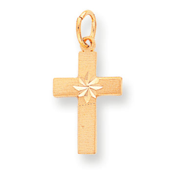 10K Gold DI-CUT CROSS CHARM