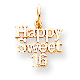 10K Gold HAPPY SWEET 16 CHARM