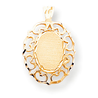 10K Gold Oval with Filigree Edges Charm