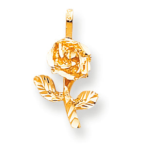 10K Gold Yellow Gold Rose Charm