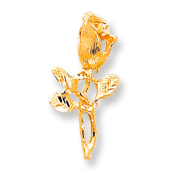 10K Gold Yellow Gold Rose Charm