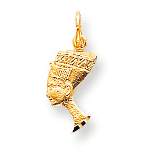 10K Gold Solid Bust of Nefertiti Charm