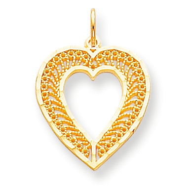 10K Gold Heart Charm