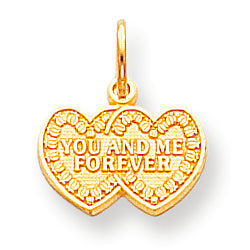 10K Gold YOU & ME FOREVER HEART CHARM