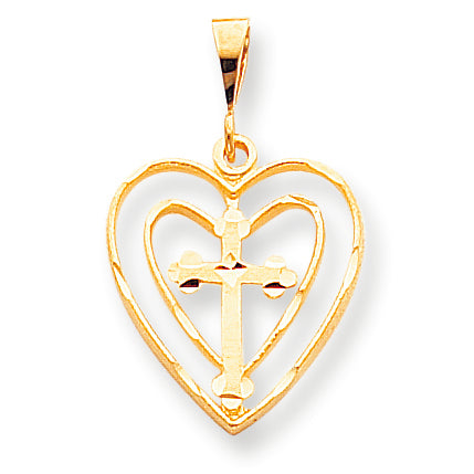 10K Gold CROSS IN HEART CHARM