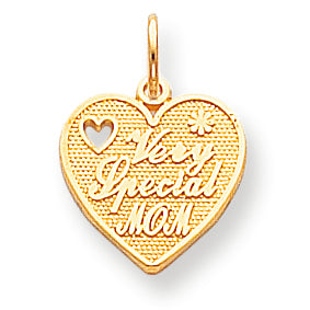 10K Gold VERY SPECIAL MOM HEART CHARM
