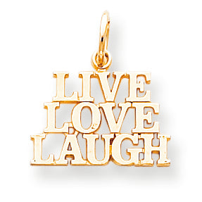 10K Gold Live Love Laugh Charm