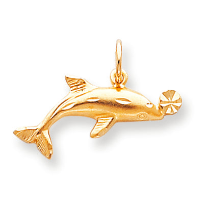 10K Gold Dolphin Charm