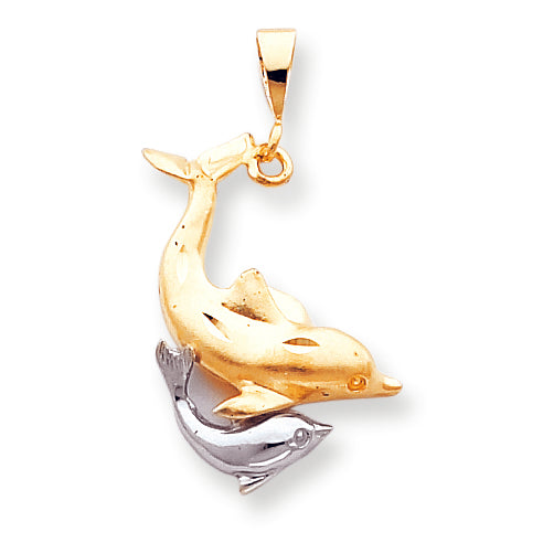 10K Gold Two-tone Dolphin Charm