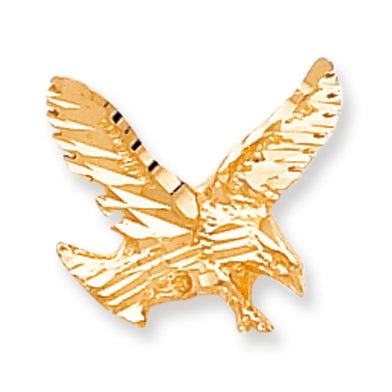 10K Gold Solid Diamond-cut Eagle Charm