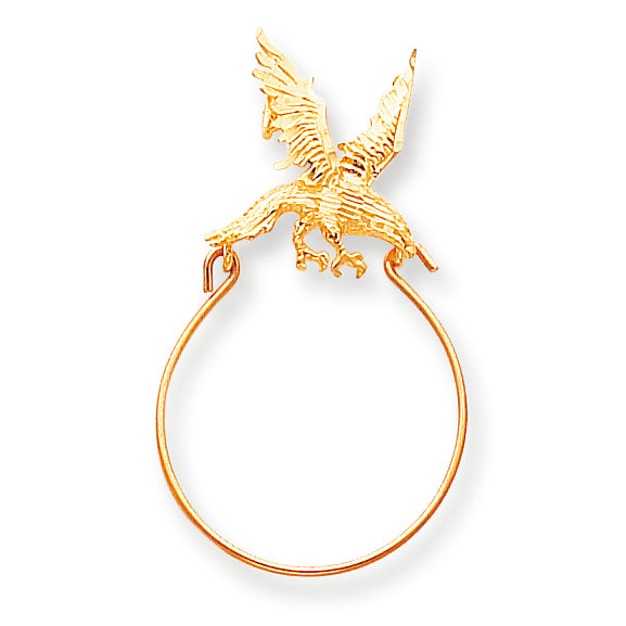 10K Gold Solid Eagle Charm Holder