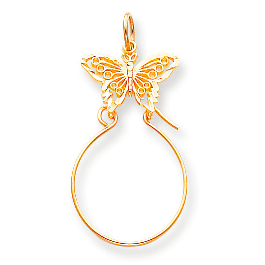 10K Gold Filigree Butterfly Charm Holder