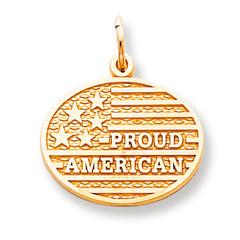10K Gold Solid Disc with Proud American Charm