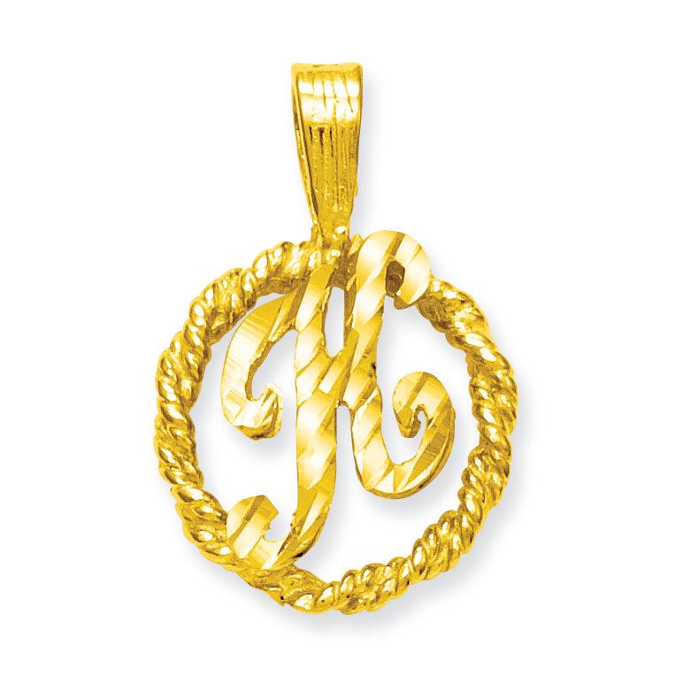 10K Gold Initial H Charm