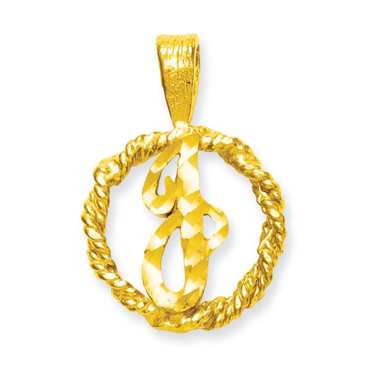 10K Gold Initial J Charm