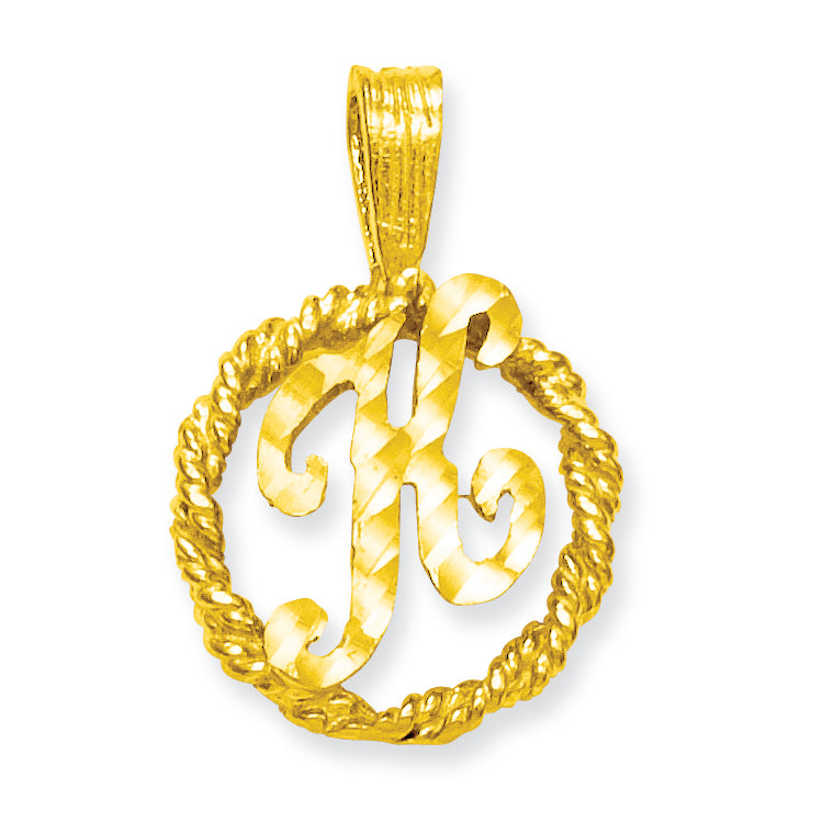 10K Gold Initial K Charm