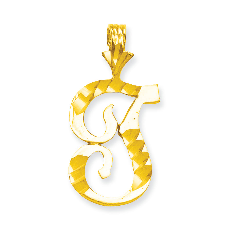 10K Gold Initial T Charm