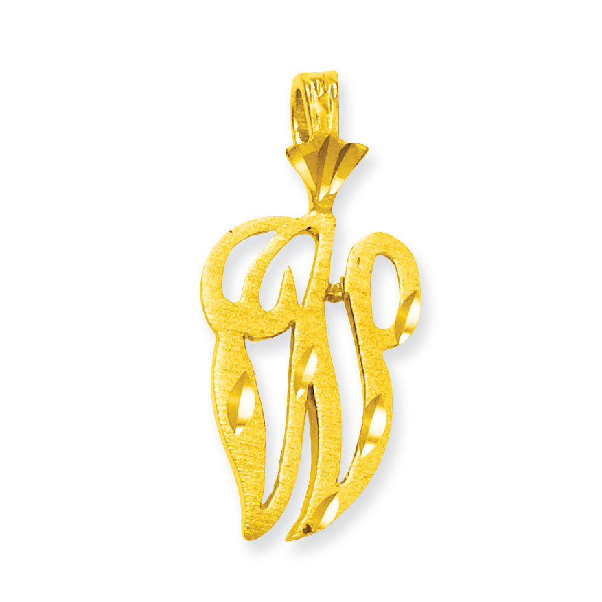 10K Gold Initial W Charm