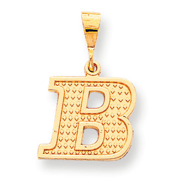 10K Gold Raised Edge Initial B Charm