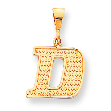 10K Gold Raised Edge Initial D Charm